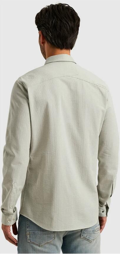 CAST IRON Heren Overhemden Long Sleeve Shirt Tec Dobby Jersey Stripe Groen - Foto 10