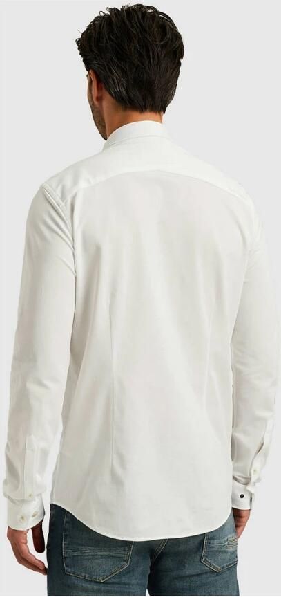 CAST IRON Heren Overhemden Long Sleeve Shirt Twill Jersey 2 Tone Wit - Foto 10