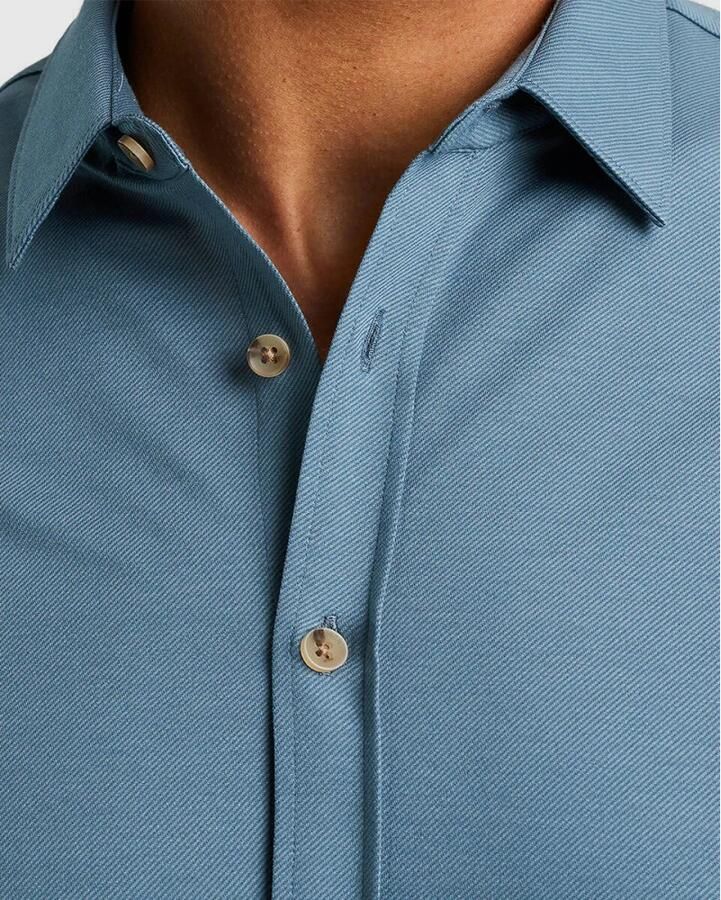 Cast Iron Lange Mouw Twill Jersey Shirt Blue Heren