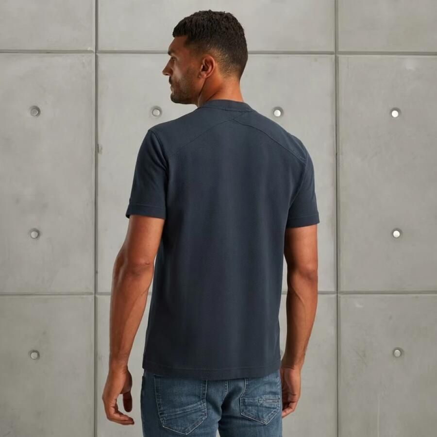 Cast Iron Moderne Kleurblok Tee Regular Fit Blue Heren - Foto 5