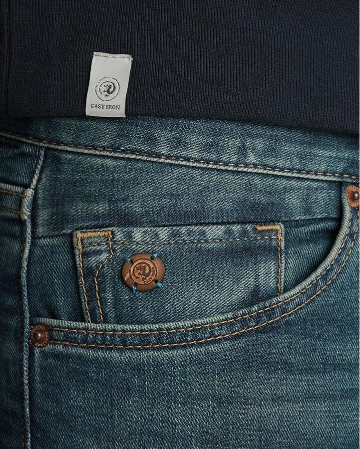 CAST IRON Heren Jeans Riser Slim Worn-in Blue Denim Blauw - Foto 8