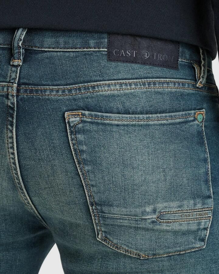 CAST IRON Heren Jeans Riser Slim Worn-in Blue Denim Blauw - Foto 11