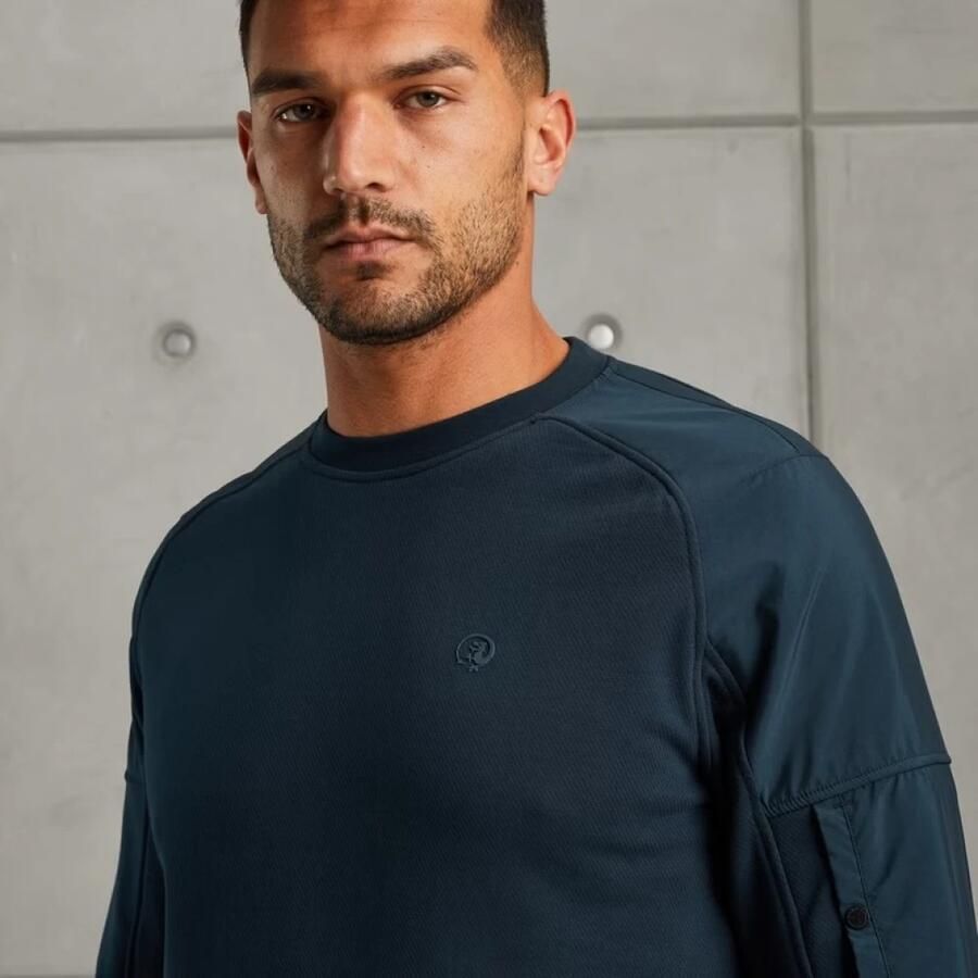 Cast Iron Terry Sweatshirt Regular Fit Blue Heren - Foto 4