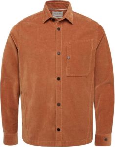 Cast Iron Long sleeve shirt ribcord stretch pecan brown Bruin Heren