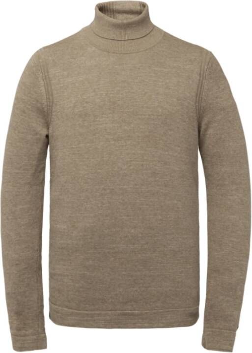 Cast Iron Trui- roll nek slanke fit katoen heide verguld Beige Heren