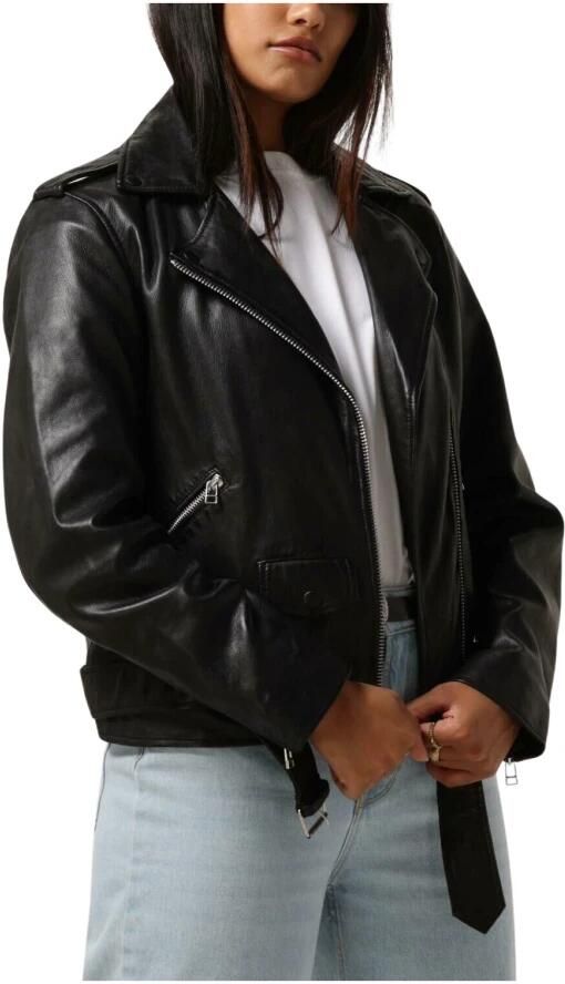 Catwalk Junkie Biker Babe Leren Jas Zwart Black Dames - Foto 4