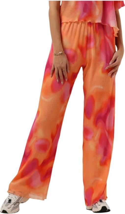Catwalk Junkie high waist loose fit pantalon Lucid met all over print oranje roze - Foto 6