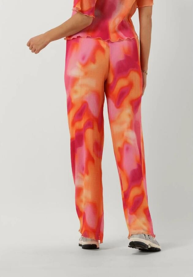 Catwalk Junkie high waist loose fit pantalon Lucid met all over print oranje roze - Foto 3