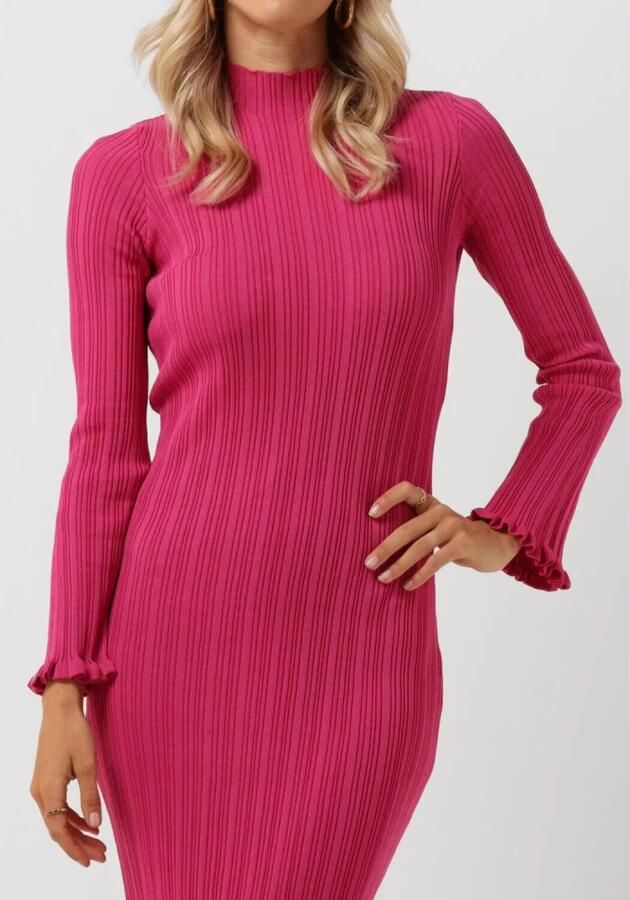 Catwalk Junkie x Yara Michels gebreide jurk LOVE YOURSELF met ruches roze - Foto 3