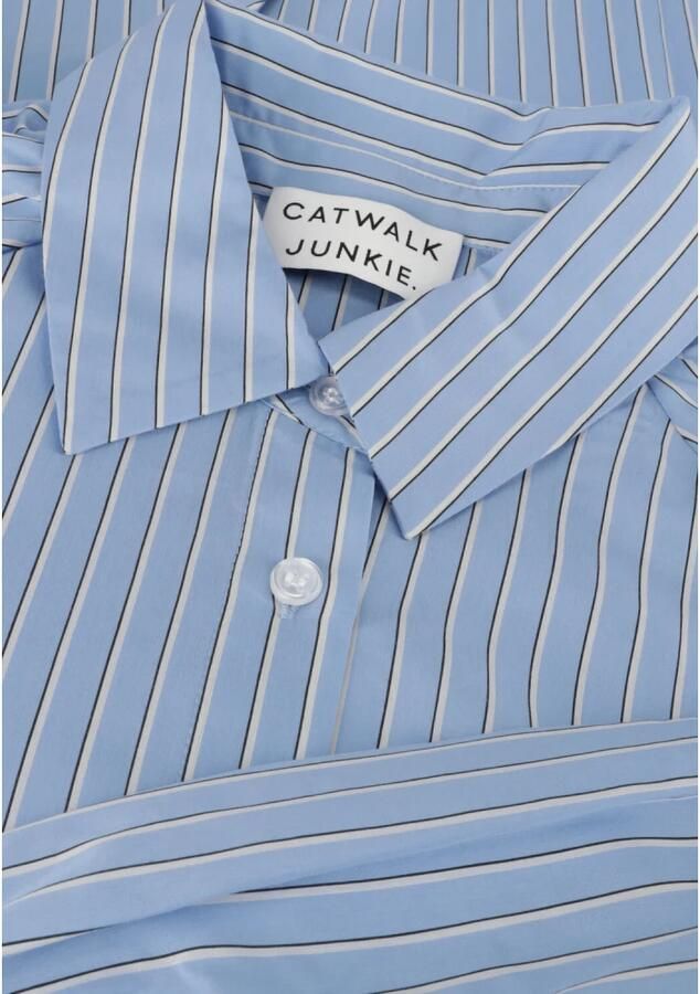 Catwalk Junkie Blauw Wit Gestreepte Midi Jurk Multicolor Dames