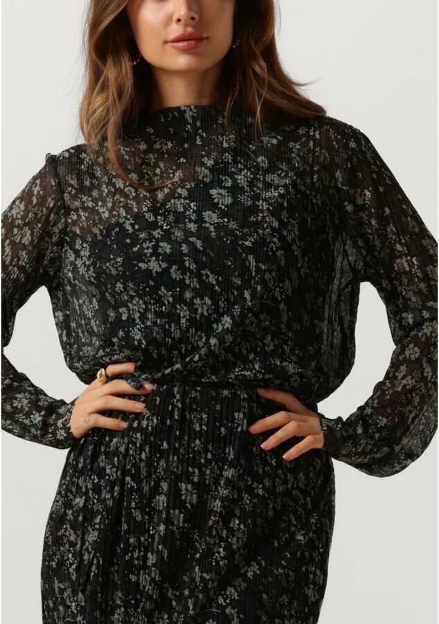 Catwalk Junkie gebloemde semi-transparante mesh jurk Mary donkergroen zwart
