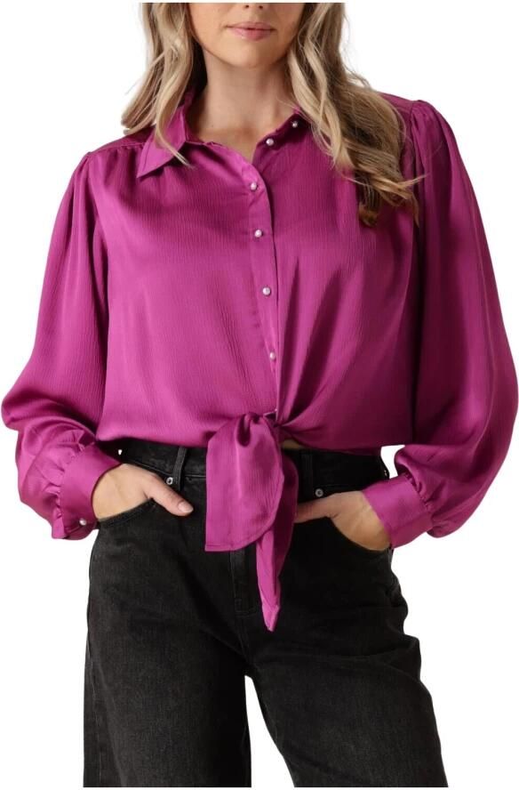 CATWALK JUNKIE Dames Blouses Button Up Blouse With Lash Paars - Foto 3