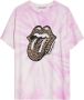 Catwalk Junkie tie-dye T-shirt Rolling Stones Harper van biologisch katoen roze - Thumbnail 2