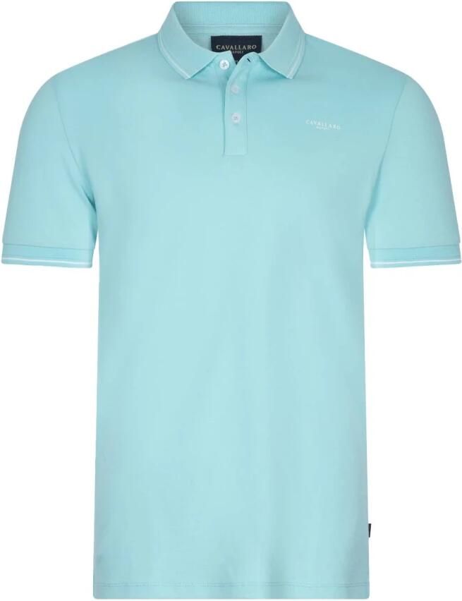 Cavallaro Napoli regular fit polo Mandrio met logo aqua