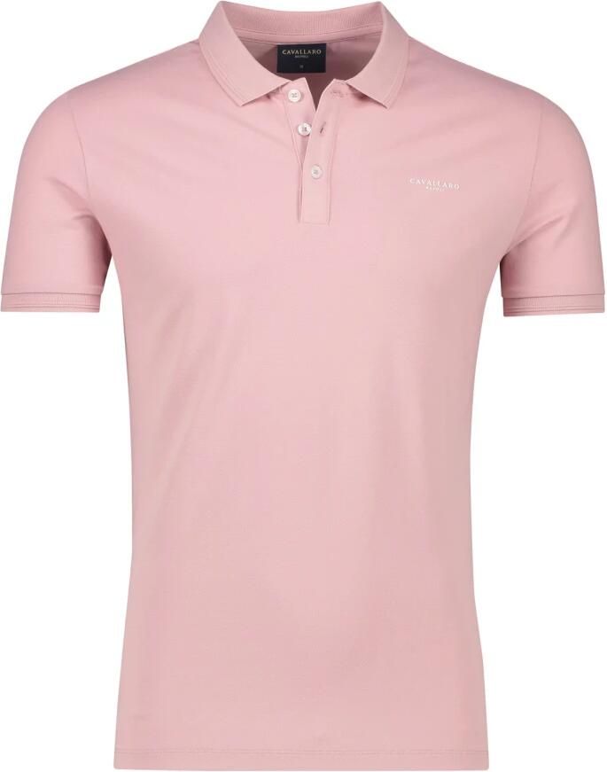 Cavallaro Napoli regular fit polo Mandrio met logo old pink