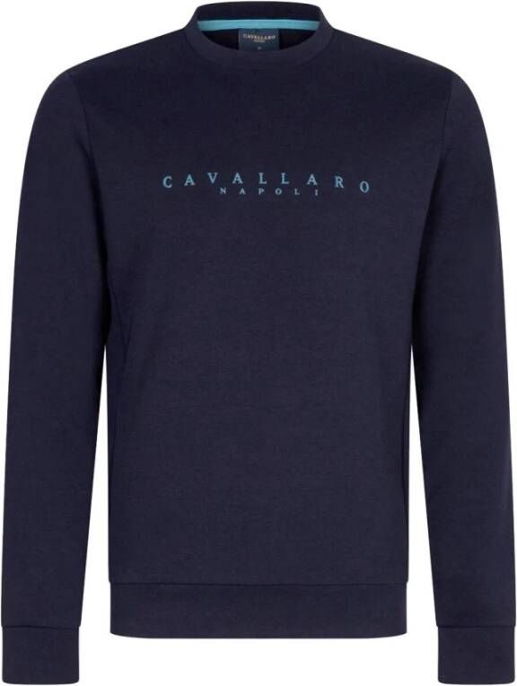 Cavallaro Napoli sweater met printopdruk dark blue