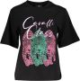 Cavalli Class Korte Mouw Slim Fit Ronde Hals T-Shirt Zwart Black Dames - Thumbnail 1