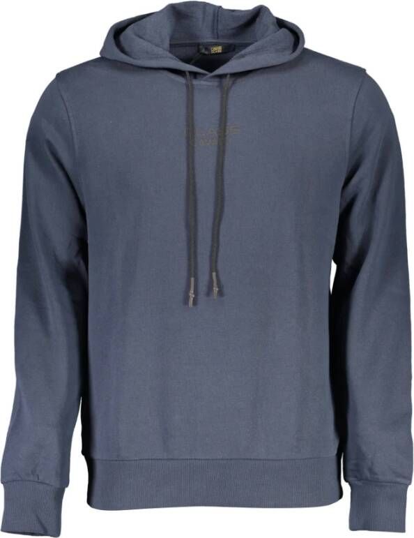 Cavalli Class Blauwe Katoenen Sweater met Capuchon en Print Blauw Heren