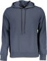 Cavalli Class Blauwe Katoenen Sweater met Capuchon en Print Blauw Heren - Thumbnail 1