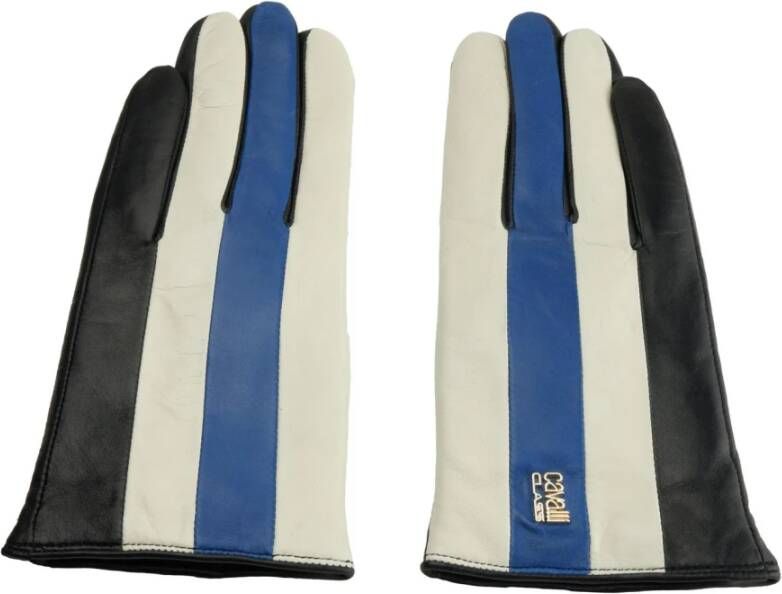 Cavalli Class Blue Lambskin Glove Blauw Dames
