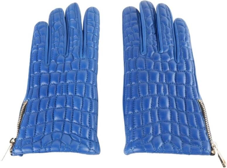 Cavalli Class Blue Lambskin Glove Blauw Dames