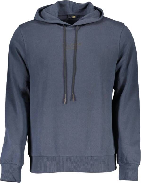 Cavalli Class Blauwe Katoenen Sweater met Capuchon en Print Blauw Heren