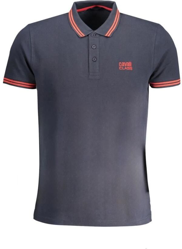 Cavalli Class Blauw Katoenen Poloshirt Korte Mouwen Regular Fit Blauw Heren - Foto 2