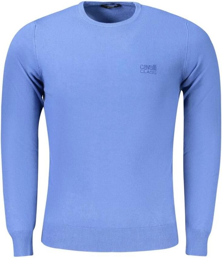 Cavalli Class Blauwe Polyester Pullover Sweater Blue Heren