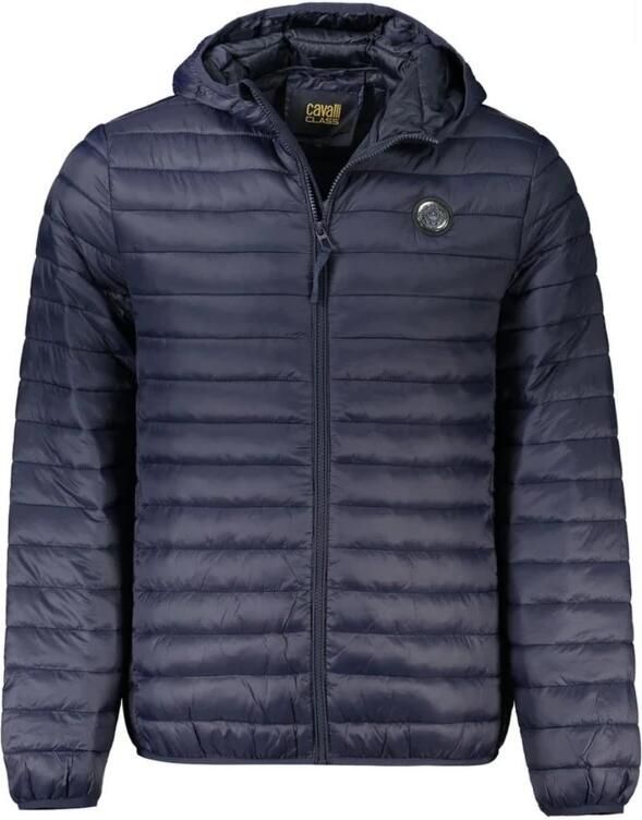 Cavalli Class Blauwe Hoodie met Licht Gewatteerd Blue Heren