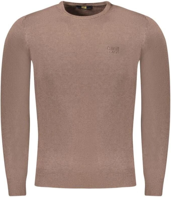 Cavalli Class Bruine Polyester Pullover Sweater Brown Heren