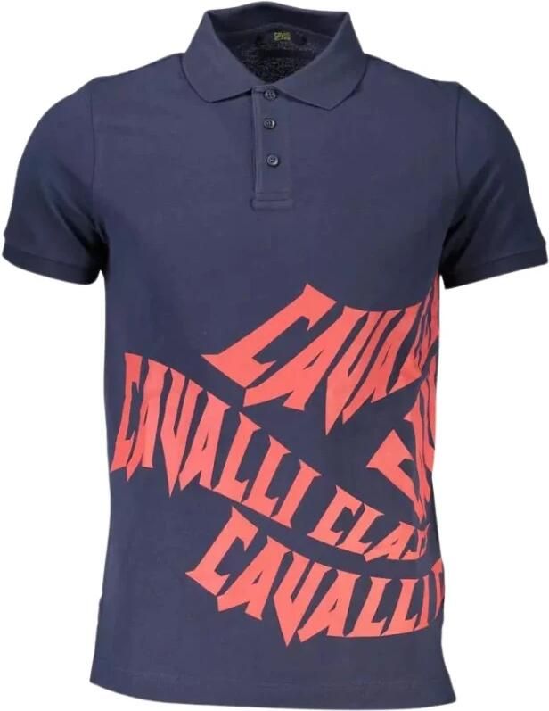Cavalli Class Blauw Katoenen Poloshirt Korte Mouwen Regular Fit Blauw Heren - Foto 2