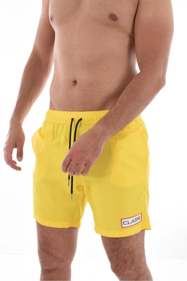 Cavalli Class Gele Logo Print Zwemshorts Yellow Heren