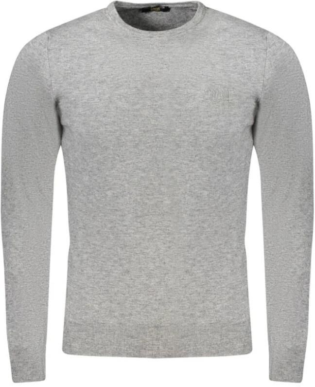 Cavalli Class Grijze Polyester Pullover Gray Heren