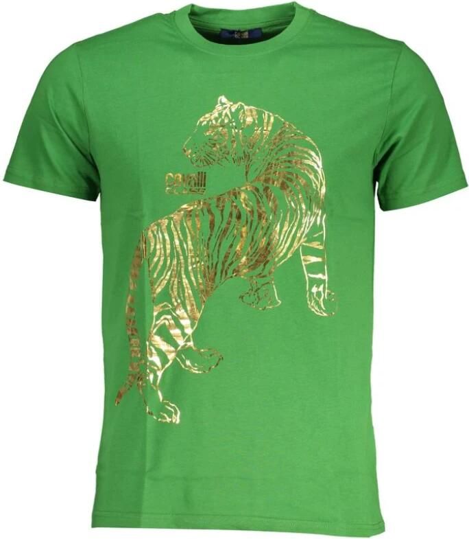 Cavalli Class Groen Heren T-shirt met korte mouwen Green Heren