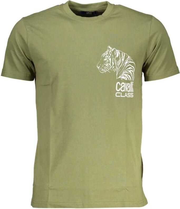 Cavalli Class Groen Heren T-shirt met Korte Mouwen Green Heren