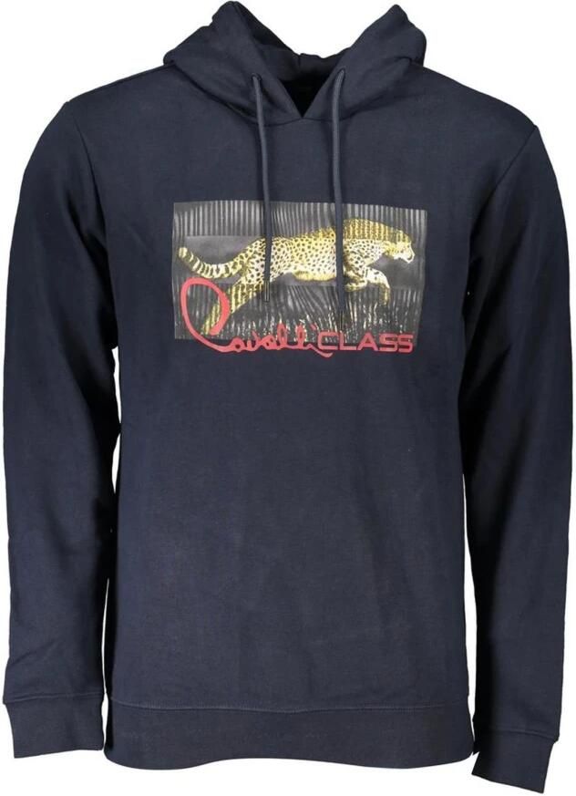 Cavalli Class Blauw sweatshirt met elegante afwerking Blue Heren