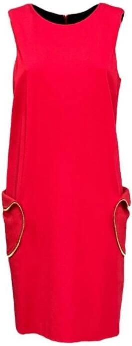 Cavalli Class Katoenen jurk met zijzakken Red Dames - Foto 3