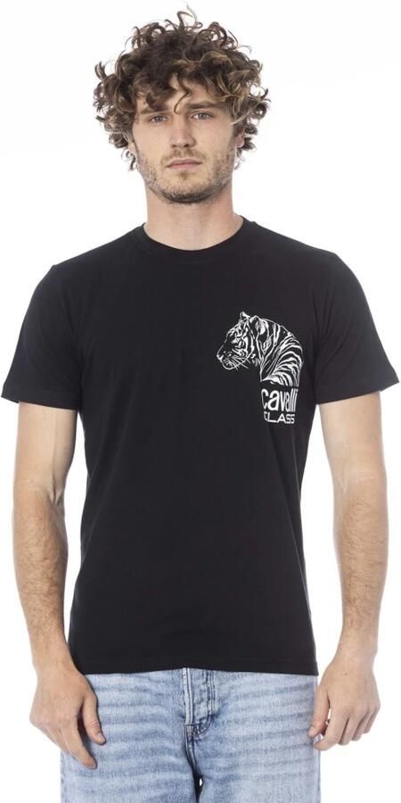 Cavalli Class Heren Logo T-shirt Zwart Katoen Korte Mouwen Black Heren - Foto 3