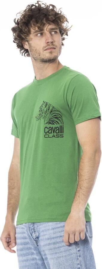 Cavalli Class Groen Heren T-shirt met Korte Mouwen Green Heren - Foto 4