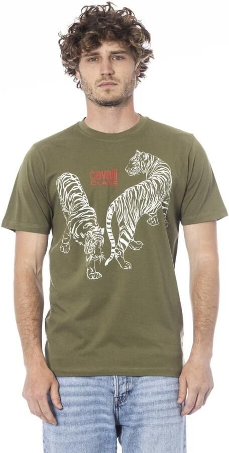 Cavalli Class Groen Heren T-shirt met korte mouwen Green Heren