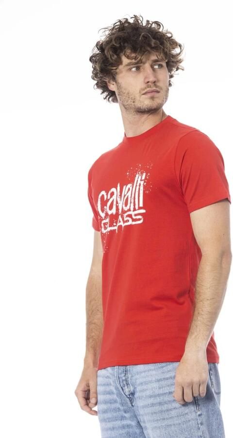 Cavalli Class Rode Heren T-shirt Korte Mouwen Logo Print Red Heren - Foto 2