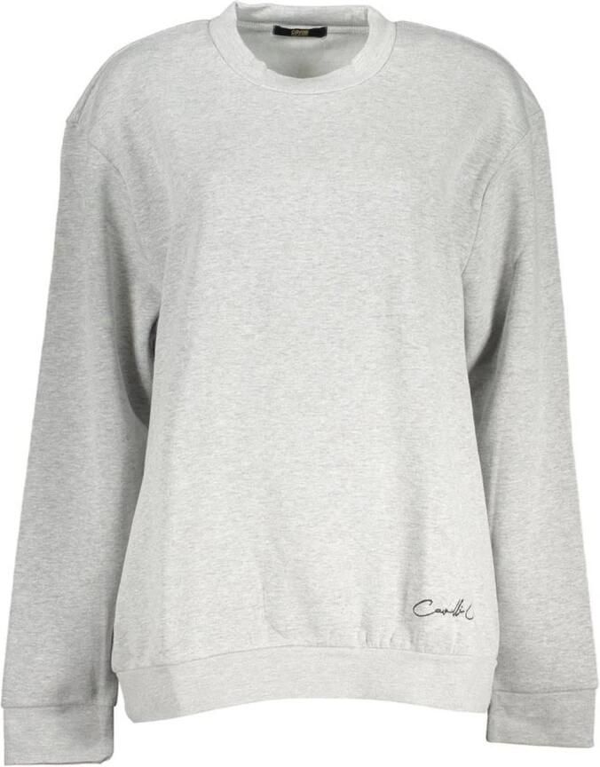 Cavalli Class Grijze Geborduurde Sweater met Lange Mouwen Gray Dames