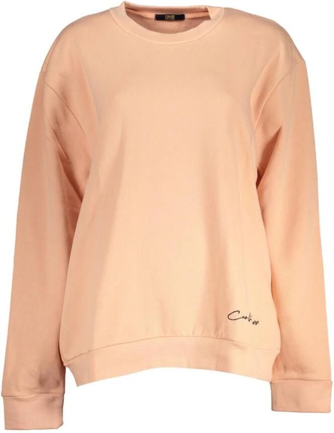 Cavalli Class Roze Geborduurde Sweater met Lange Mouwen Pink Dames