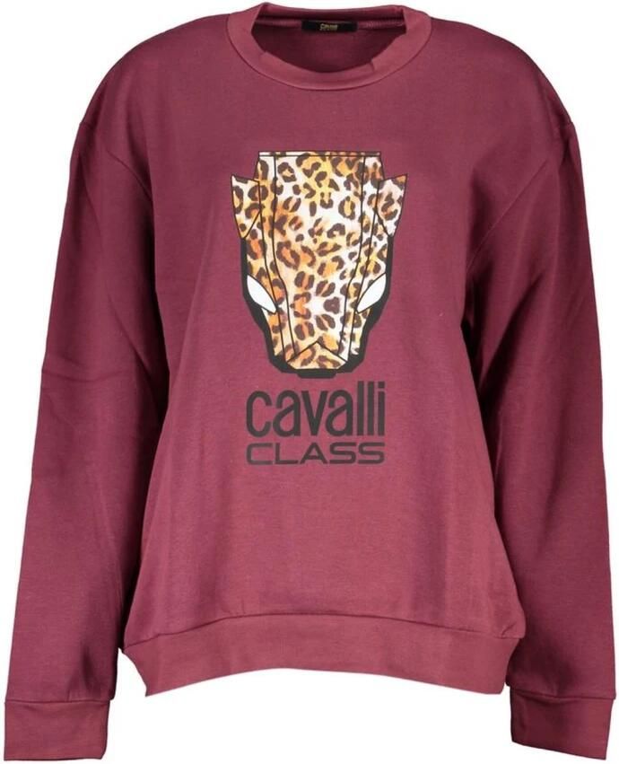 Cavalli Class Elegant paars fleece sweatshirt Purple Dames