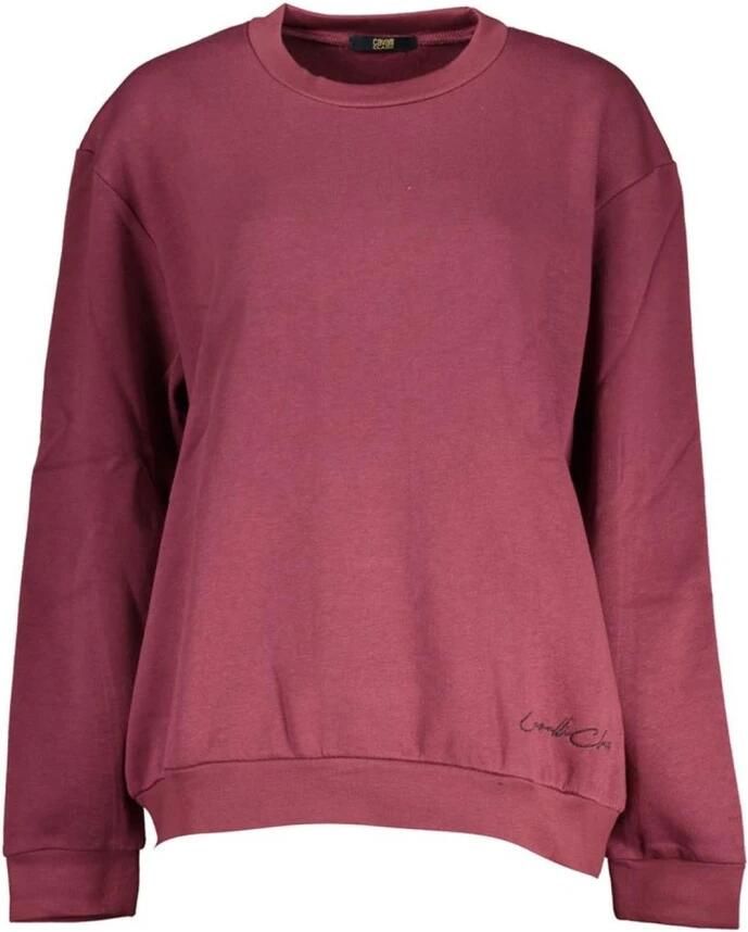 Cavalli Class Paarse Geborduurde Sweater met Lange Mouwen Purple Dames