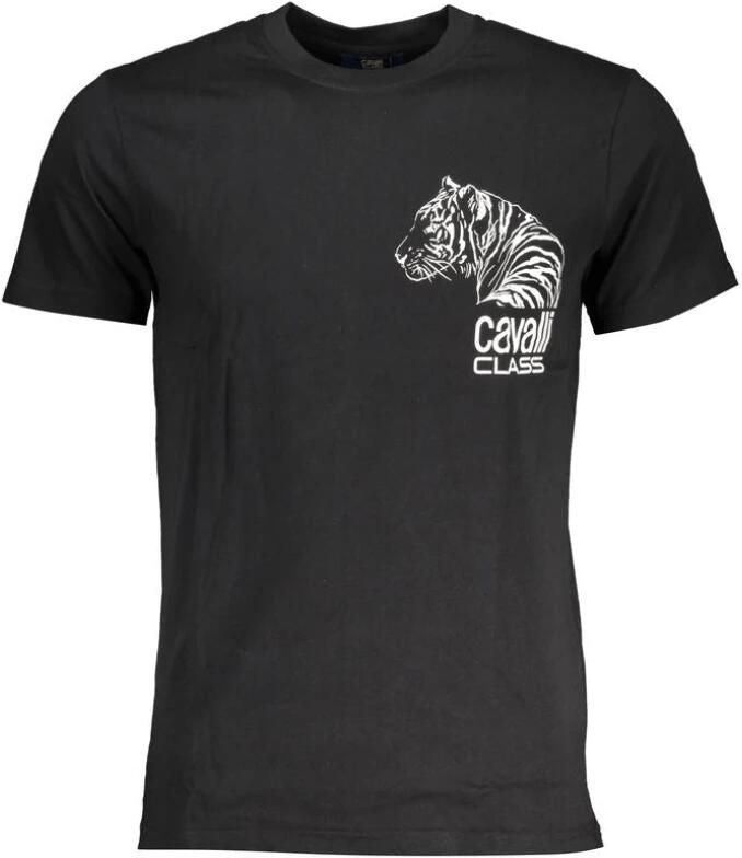 Cavalli Class Heren Logo T-shirt Zwart Katoen Korte Mouwen Black Heren
