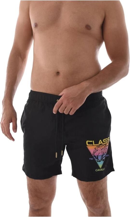 Cavalli Class Zwarte Logo Print Zwembroek Black Heren - Foto 7