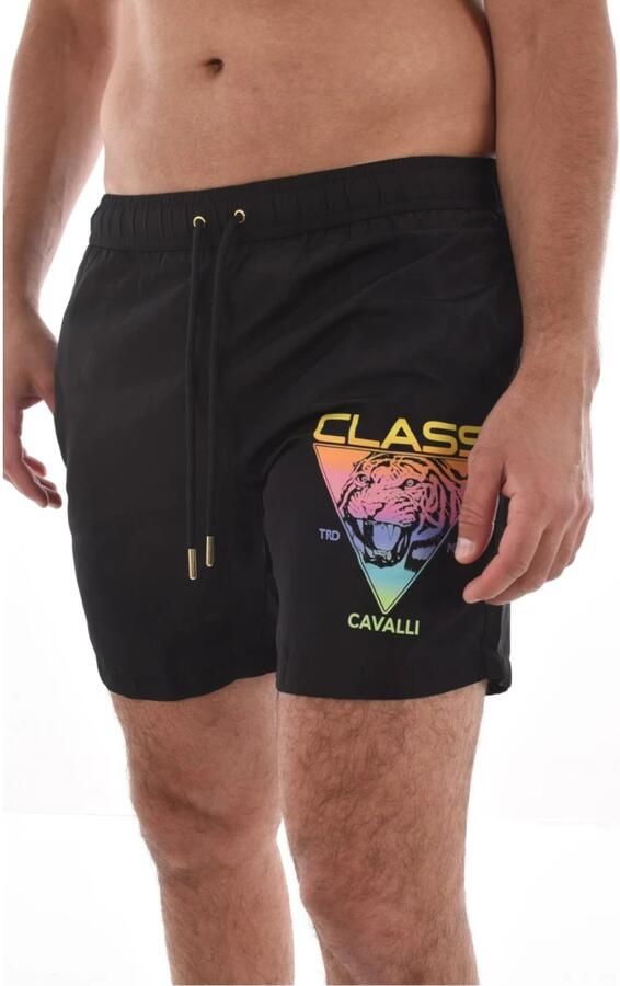 Cavalli Class Zwarte Logo Print Zwembroek Black Heren - Foto 6