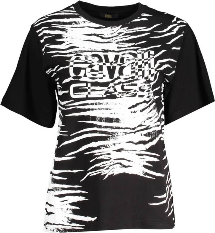 Cavalli Class Dames Square Logo T-Shirt Zwart Dames