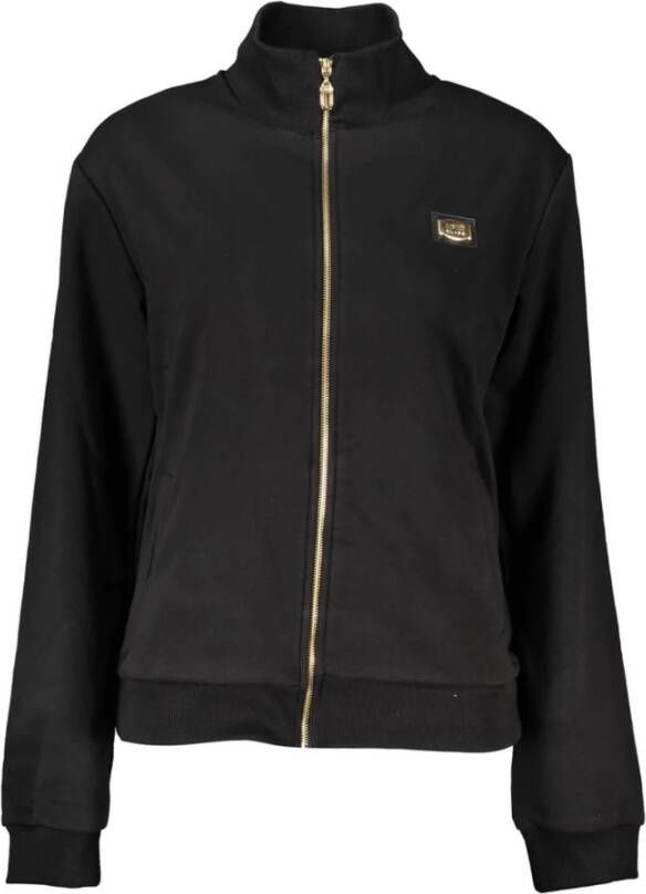 Cavalli Class Geborstelde Sweatshirt met Rits en Logo Detail Black Dames